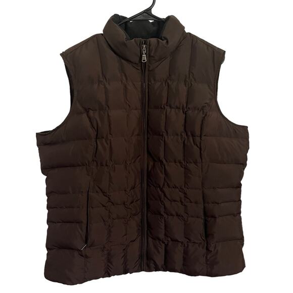 Eddie Bauer Goose Down Fill Quilted Puffer Vest Chocolate Brown Winter Size XL - Picture 1 of 14